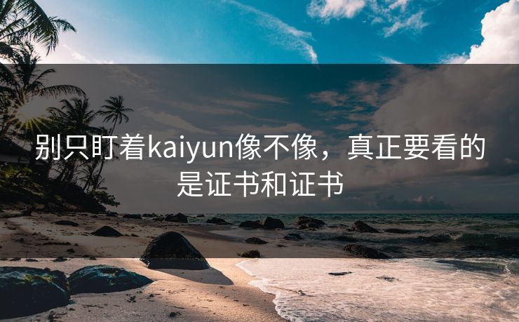 别只盯着kaiyun像不像，真正要看的是证书和证书