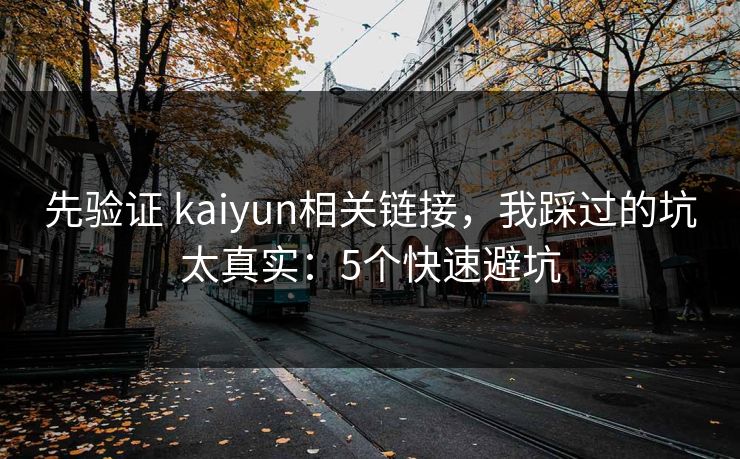 先验证 kaiyun相关链接，我踩过的坑太真实：5个快速避坑
