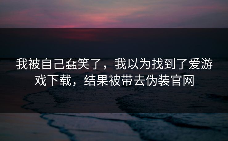 我被自己蠢笑了,我以为找到了爱游戏下载,结果被带去伪装官网